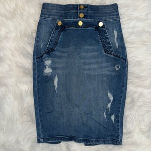 Bebe high waist denim skirt
